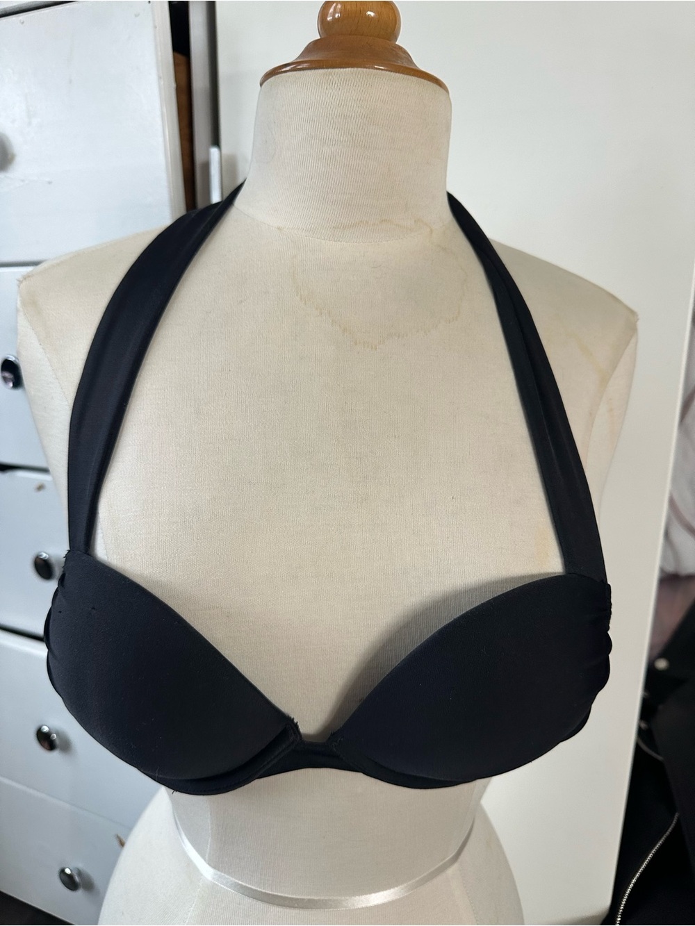 Victoria's Secret Black Halter Push-Up Bikini Top